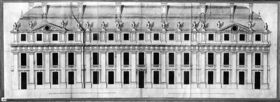 Chateau de Vincennes: Elevazione della facciata di un padiglione d